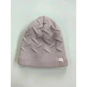 Apana Pink Knit Fleece Faux Fur Lined Chunky Beanie Winter Hat